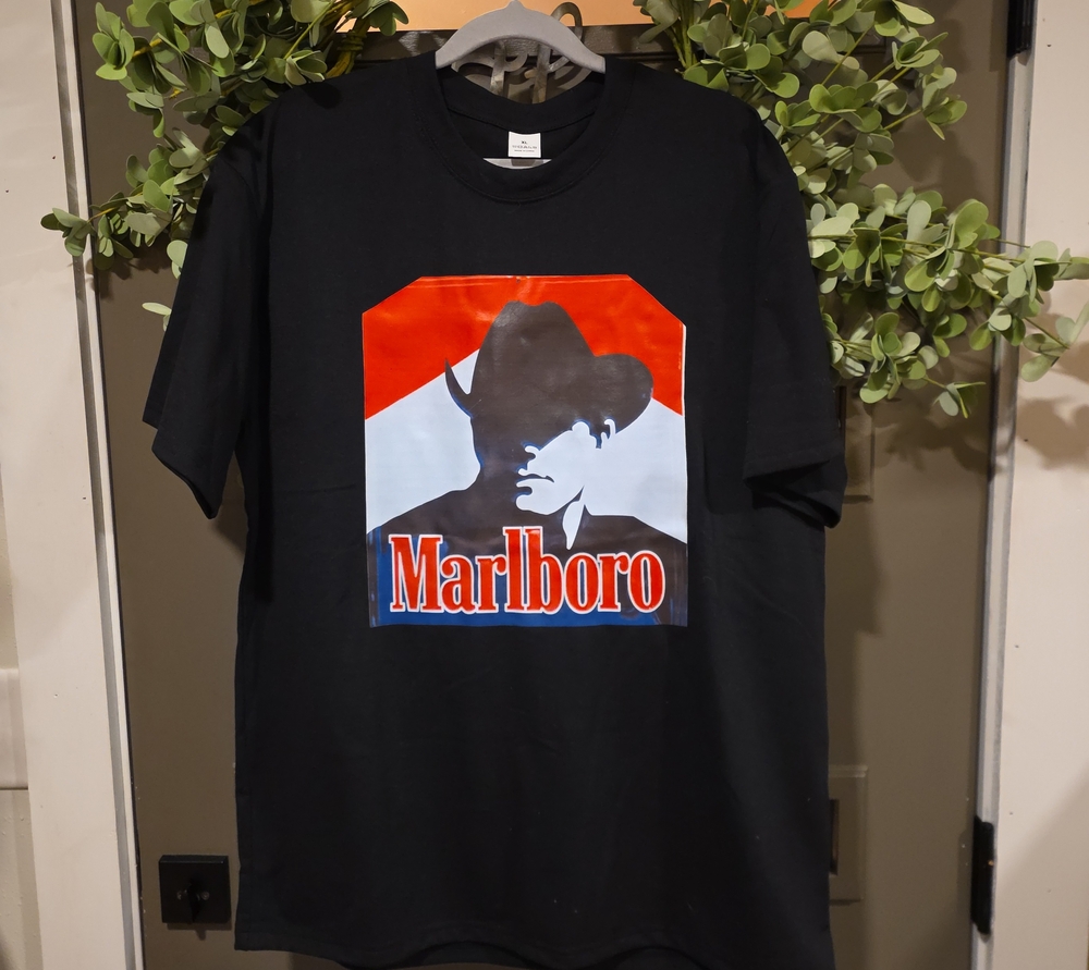 Custom Marlboro Men's XL Black Short-Sleeve Logo Tee. New.